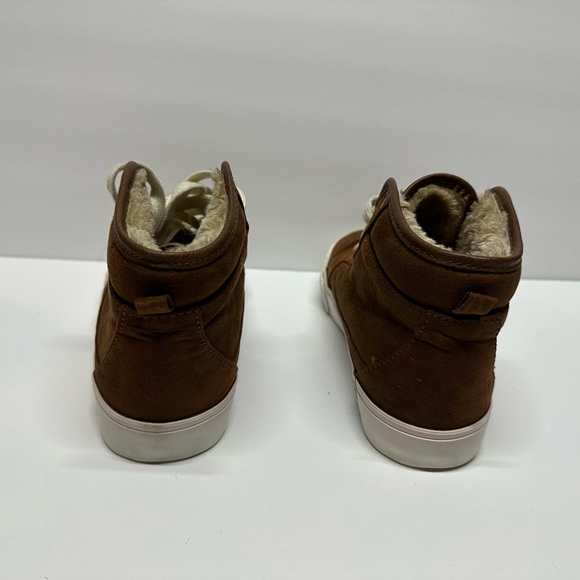 Old navy ankle boots /shoes fur lined size 3 kids tan - Picture 5 of 8